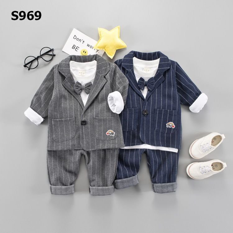 Set Áo Cho Bé 💕𝑭𝑹𝑬𝑬𝑺𝑯𝑰𝑷💕 Áo Vest Sọc Cho Bé Trai Từ 1 - 4 Tuổi - Mintscloset - S969