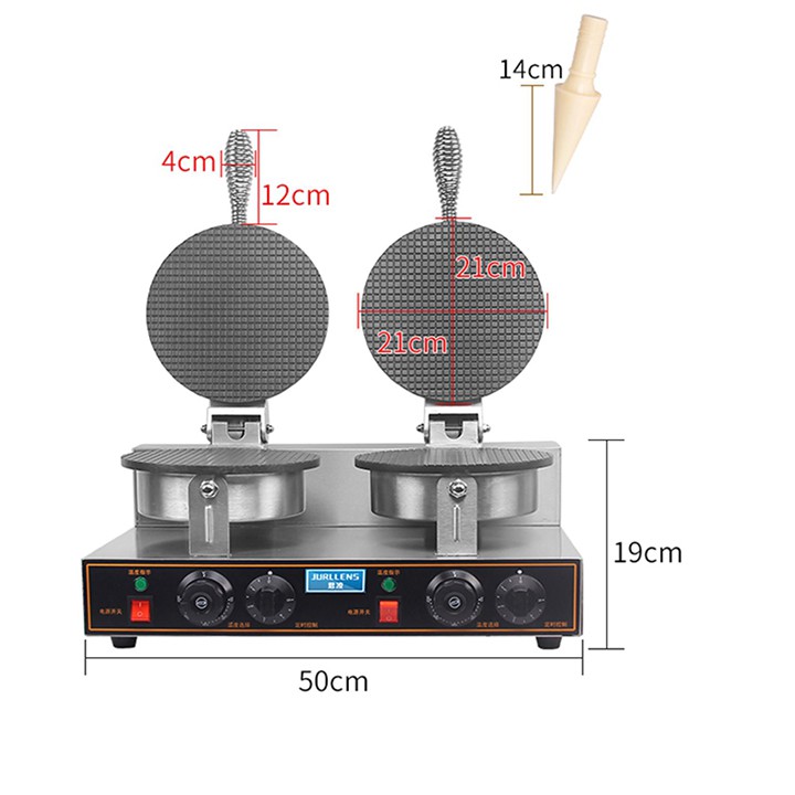 Máy làm vỏ kem ốc quế, máy làm bánh ốc quế công nghiệp đôi