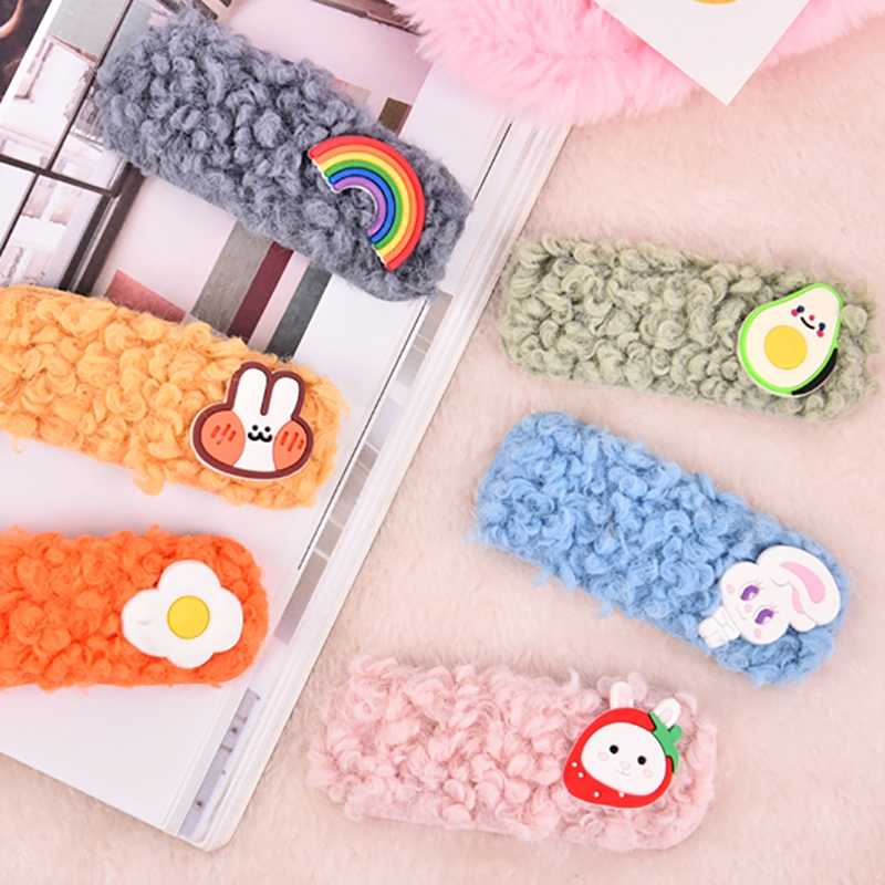 Girls Plush Imitation Lamb Hair Clip Cute Hair Pin Hair Barrette Accessories