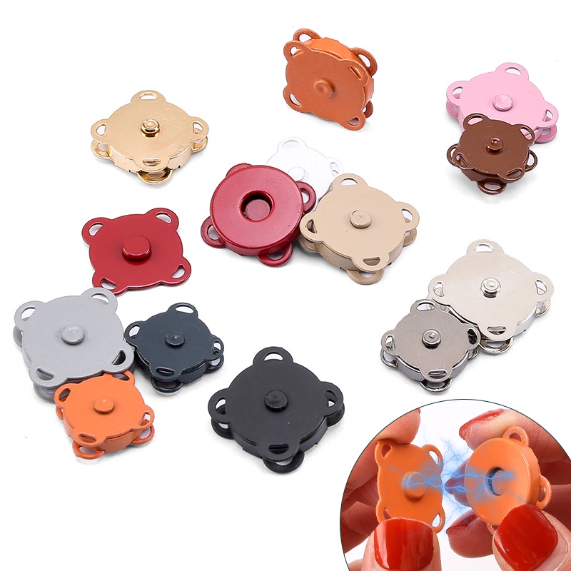 Bộ 5 Cặp Nút Áo Khoác / Túi Xách Bằng Kim Loại Từ Tính Tiện Dụng Cho Gia Đình DIY