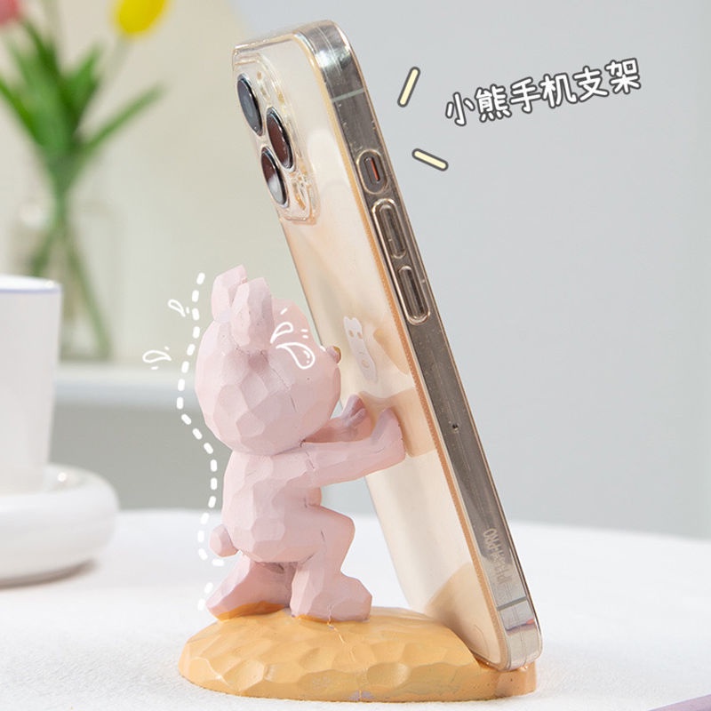 Dụng cụ đặt điện thoại máy tính bảng sáng tạo cho văn phòng trang trí bàn hình gấu nhỏ dễ thương