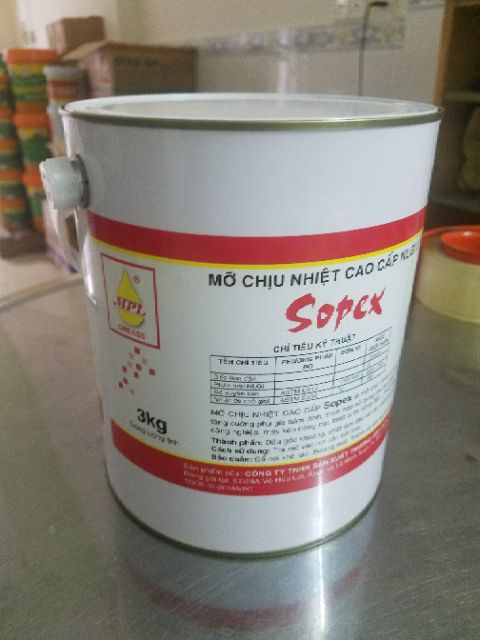 Mỡ bôi trơn Sopex kháng nước chịu nhiệt cao xô 3kg
