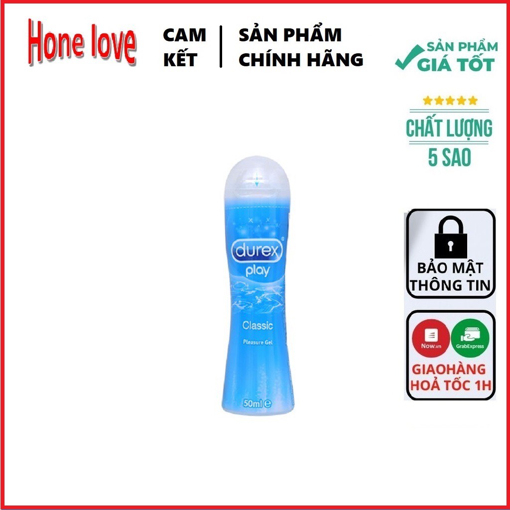 Gel Bôi Trơn Tăng Độ Ẩm Tự Nhiên - Durex Play Classic - Lọ 50ml giao hàng kín đáo che tên sản phẩm