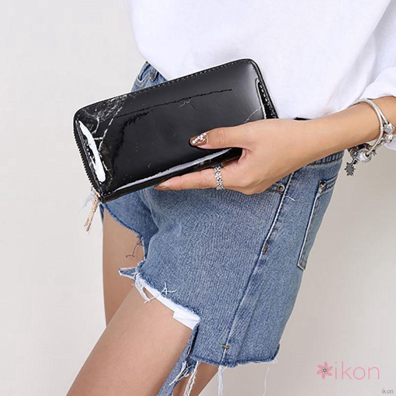 Ví da dáng dài họa tiết đá hoa cương thời trang cho nữ