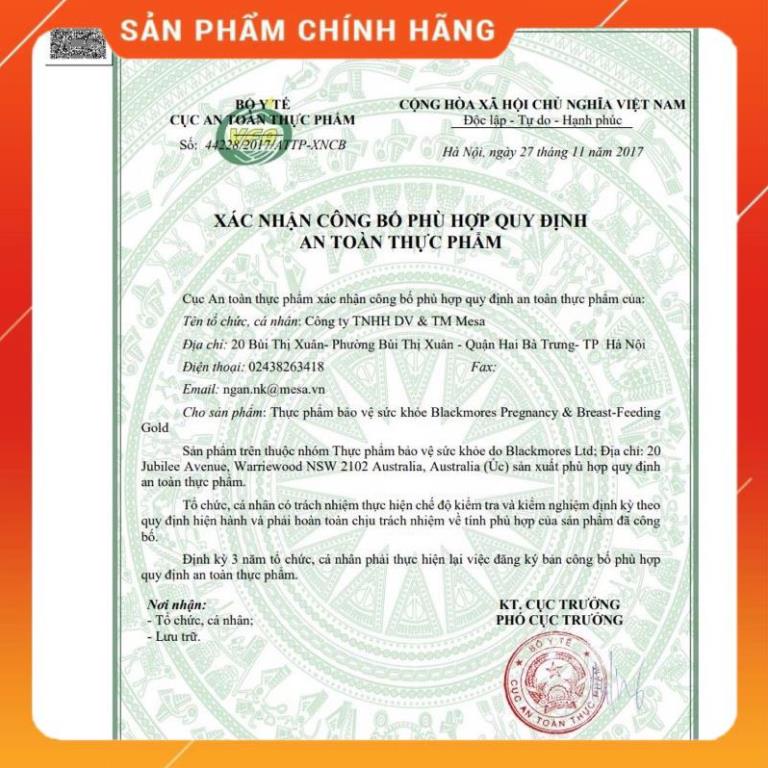 Vitamin tổng hợp bầu Blackmore pregnancy breast feeding gold 180 viên Úc mẫu mới shopnguyenanh88