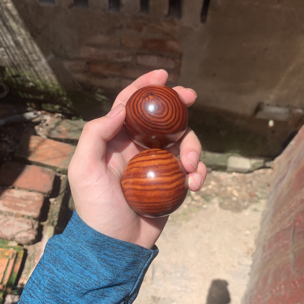 combo 2 Bi lăn tay gỗ trắc Nam Phi 5 cm vân tuyển