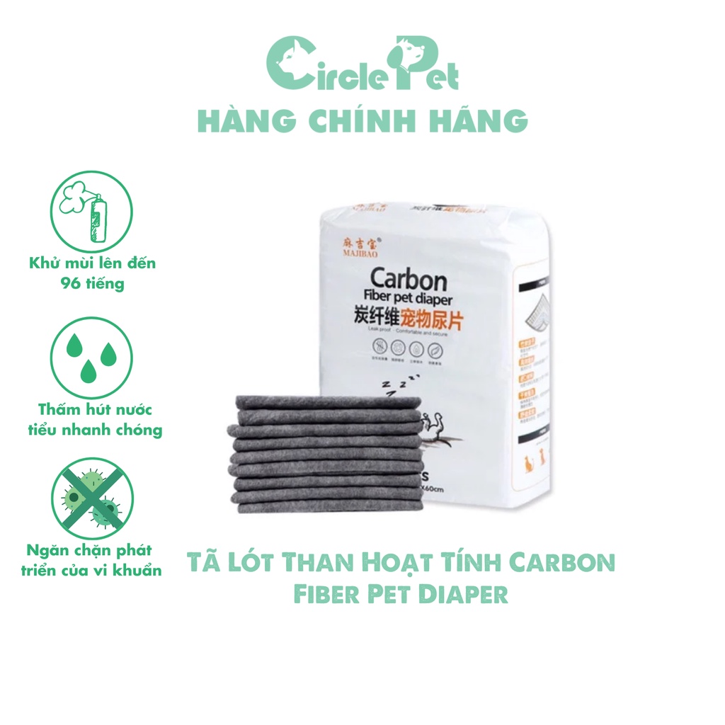 Tã Lót Than Hoạt Tính Carbon Fiber Pet Diaper Thấm Hút Nhanh Khử Mùi Nước Tiểu Tốt Size S/M/L/XL - Circle Pet