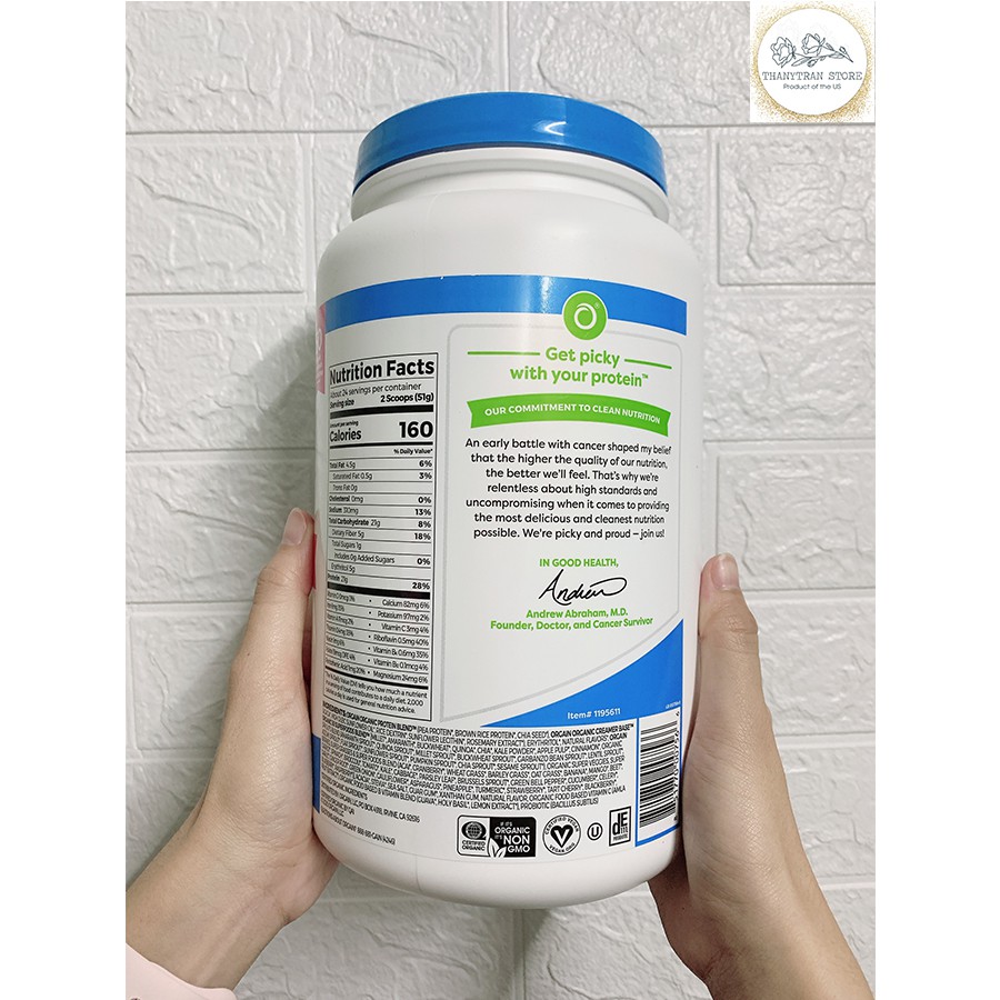 Protein hữu cơ Orgain Organic Protein USDA 1.2kg