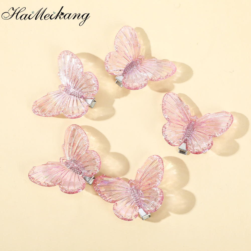 Haimeikang 5 cái / bộ Bướm Kẹp Tóc Thời Trang Cô Gái Ngọt Ngào Kẹp Tóc Phụ Kiện Tóc