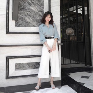 SÉT SƠ MI QUẦN ỐNG RỘNG