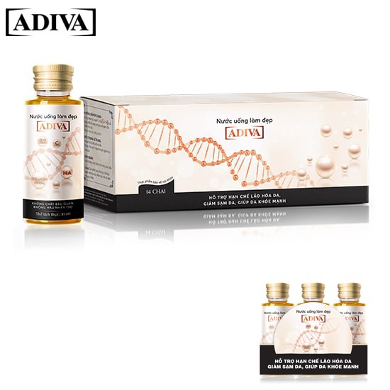 Dưỡng chất uống làm đẹp Collagen Adiva 14 lọ x 30ml/Hộp - Tặng 3 lọ Collagen Adiva