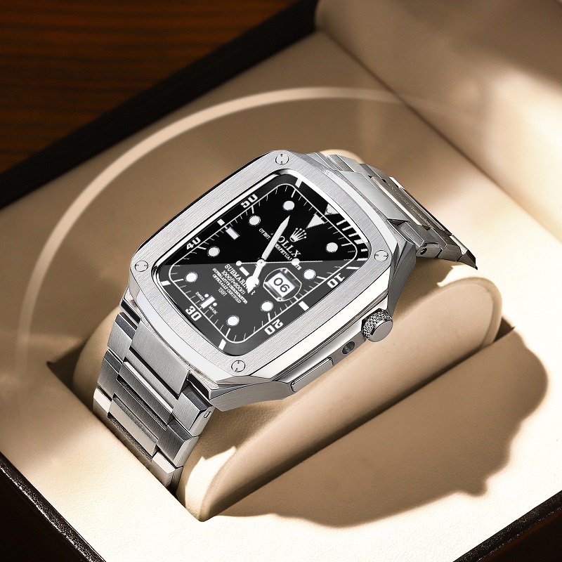Dây đeo và ốp thay thế bằng thép không gỉ thời trang cho apple watch 7 45mm 44mm iwatch series 7 6 SE 5