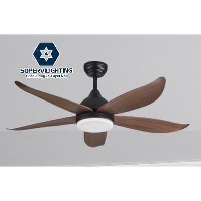 Quạt trần đèn S021 SuperVilighting Động cơ DC37W sải cánh 1,17m và 1,32m 05 cánh Bảo hành 48 tháng