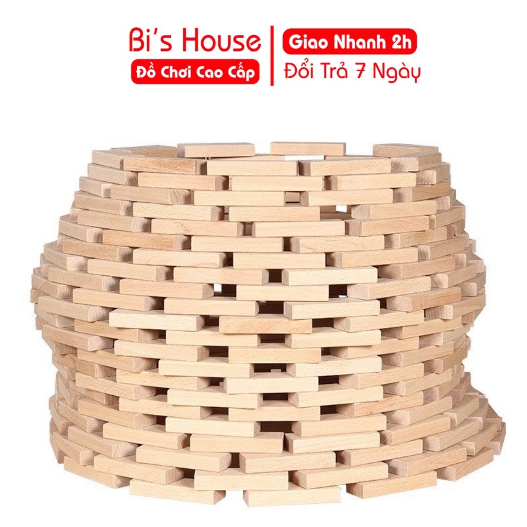 54 thanh gỗ xếp hình -rút gỗ - thanh domino cho bé thoả sức sáng tạo