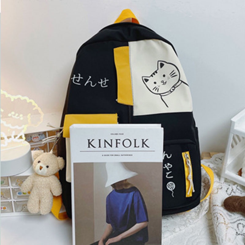 Ba lô IELGY đeo vai cỡ lớn phong cách Harajuku dễ thương cho nữ