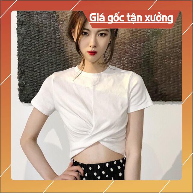 [Mã FAMAYWA2 giảm 10K đơn 50K] [HÌNH THẬT] ÁO THUN CROPTOP XOẮN EO