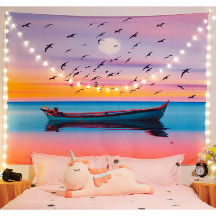 [ CÓ SẴN - RẺ VÔ ĐỊCH ] Tranh Vải Treo Tường Decor , Thảm Trang Trí ( Tặng Bộ Móc Treo Giá 35k )