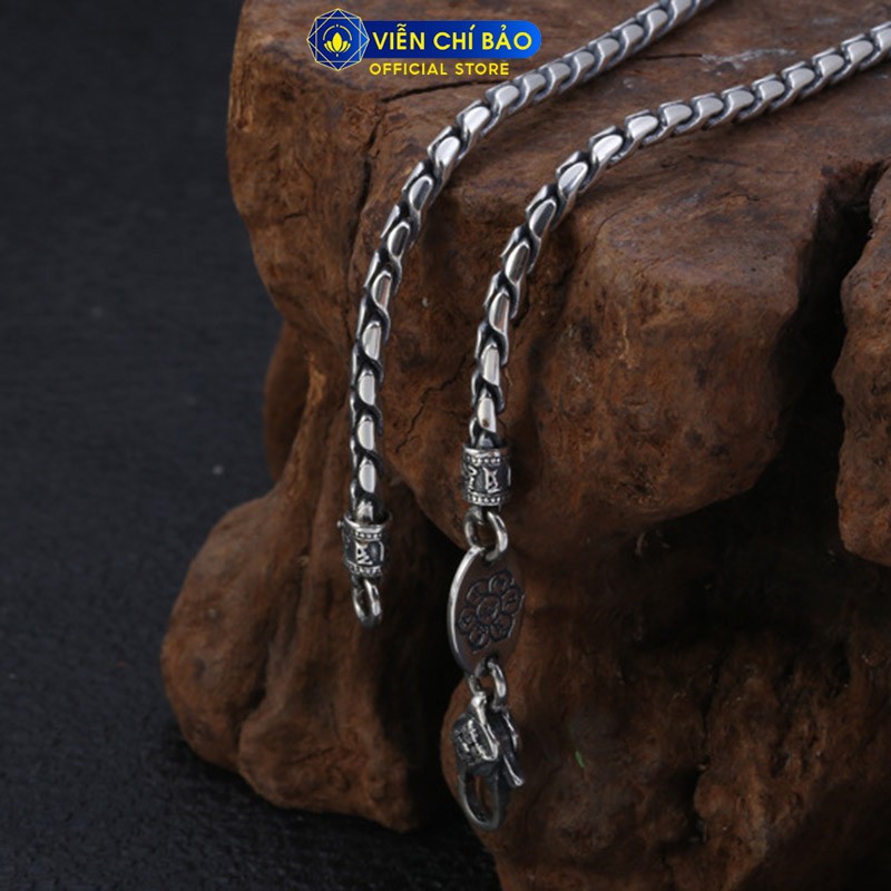 Dây chuyền bạc nam Lục tự chân ngôn chất liệu bạc Thái S925 thời trang phụ kiện trang sức nữ Viễn Chí Bảo D100217