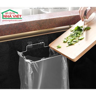 Giá treo túi đựng rác tiện dụng dán tường Inox chống gỉ