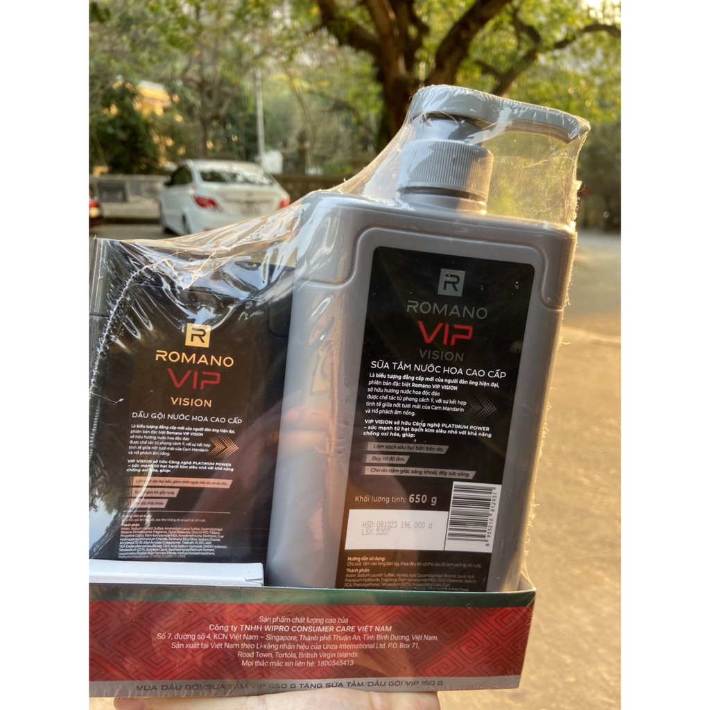 DẦU GỘI, SỮA TẮM ROMANO VIP 650G