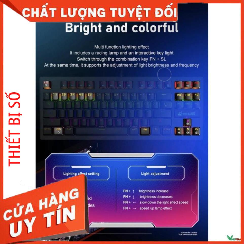 ZIYOU LANG K2 - Bàn phím cơ K2 PRO 87 phím, bàn phím máy tính chơi game có dây Led NHIỀU  Chế Độ Khác Nhau -DC4371