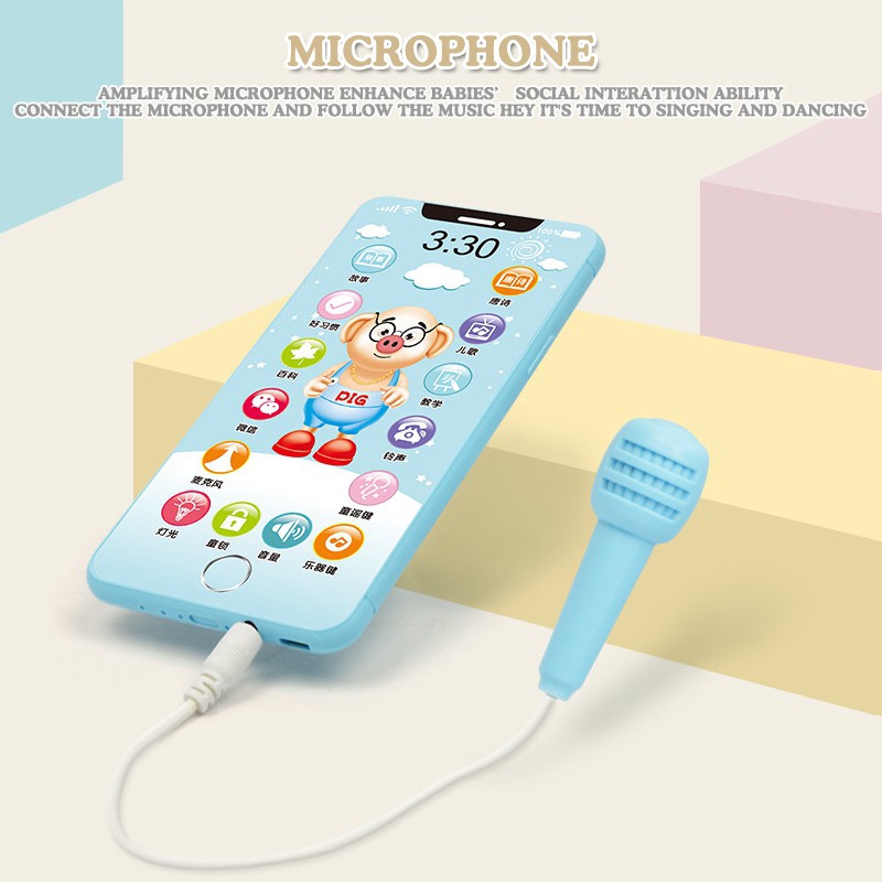 Điện thoại đồ chơi HDY giáo dục âm nhạc vui nhộn cho bé Kids Educational Musical Learning Phone Toy Birthday Gift