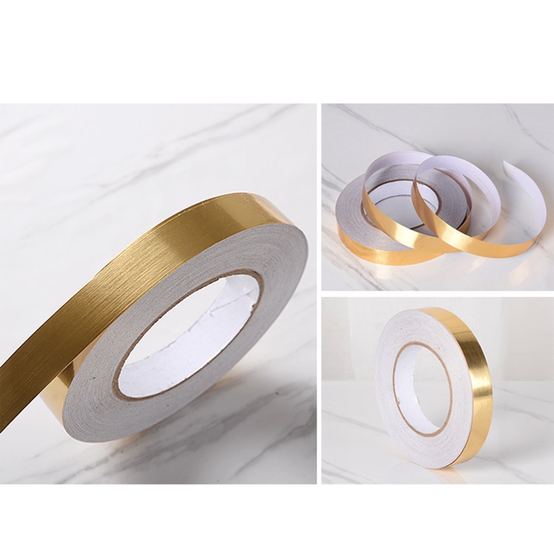 Dải Băng Dính Đồng Dán Viền Gạch Sàn Nhà Tường Chống Thấm Nước Màu Vàng / Bạc 0.5 / 1/2 X 5000cm