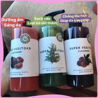 [CHÍNH HÃNG] Sữa Rửa Mặt Rau Củ Super Vegitoks Xanh 300ml