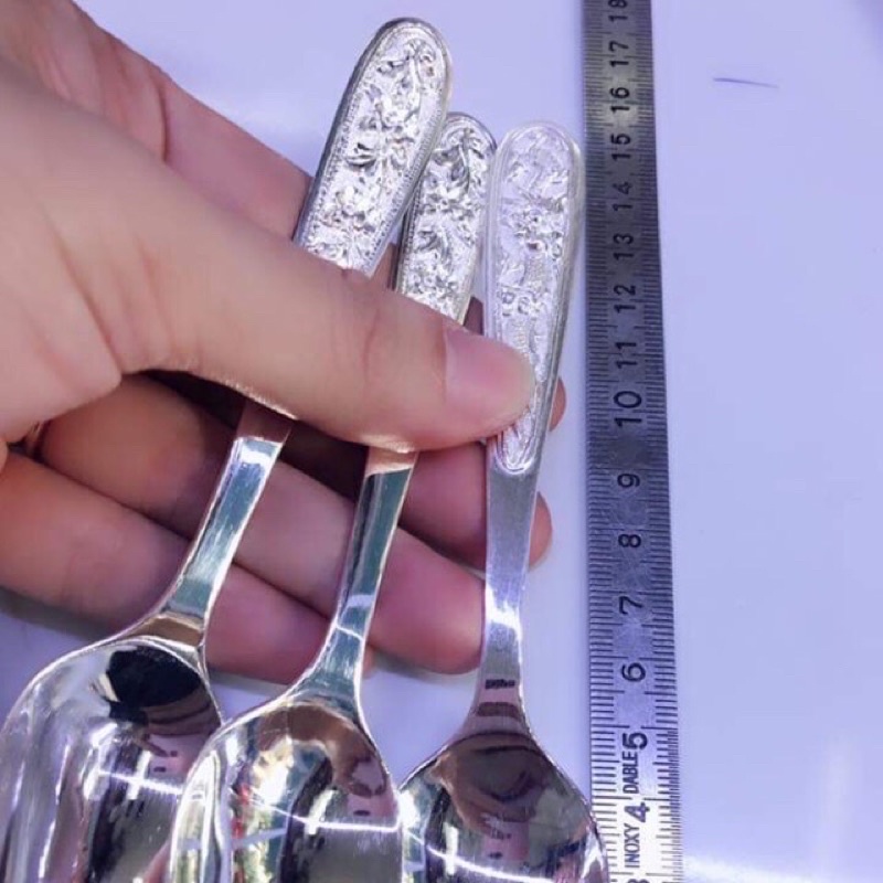 Thìa bạc ta nguyên chất 100% c