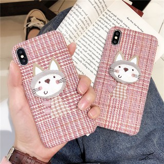 Ốp điện thoại hình mèo dễ thương cho iPhone X 6 6S 7 8 Plus