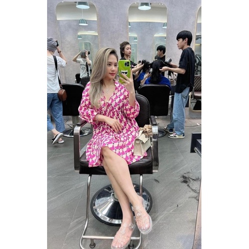 Order - Váy baby doll hồng Zara xuất