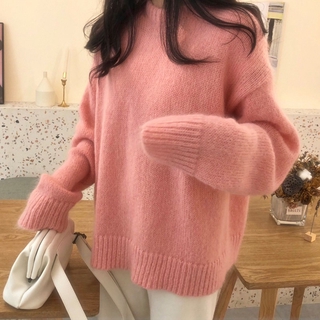 SAN áo len ulzzang order áo len vàng hồng dáng rộng dài dáng hàn quốc KÈM ẢNH THẬT