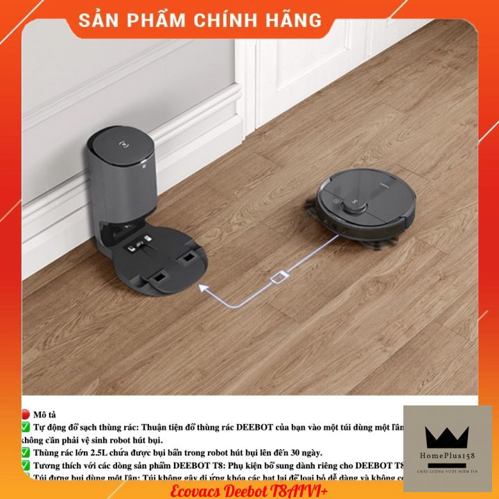 ⚡Hàng chính hãng⚡ Robot hút bụi lau nhà Ecovacs Deebot T8 AIVI+ Tự xử lý rác_ Hàng mới nguyên seal 100%