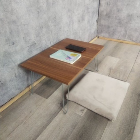 Bàn Học Gấp Gọn, Bàn Bệt Gỗ Kích Thước 60x40 Cm Khung Chân Kim Loại, Chắc Chắn, Độ Bền Cao - Fufutech