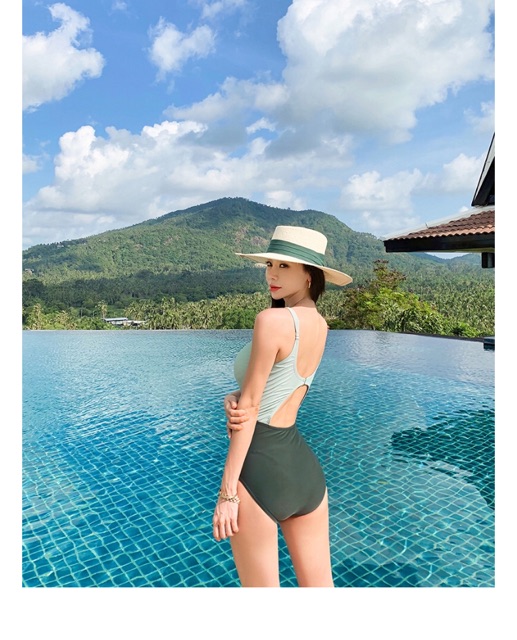 [BKN380] &lt;HÀN&gt; BODYSUIT NƠ NGỰC XANH KIỂU HÀN