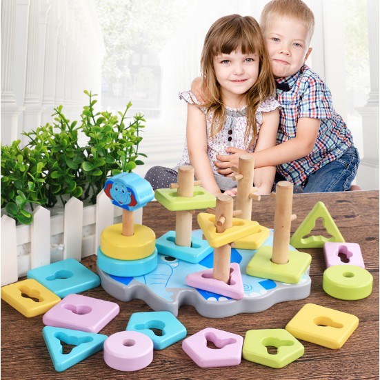 Đồ chơi thả hình 5 trụ đế voi zic zac xịn xò cho bé