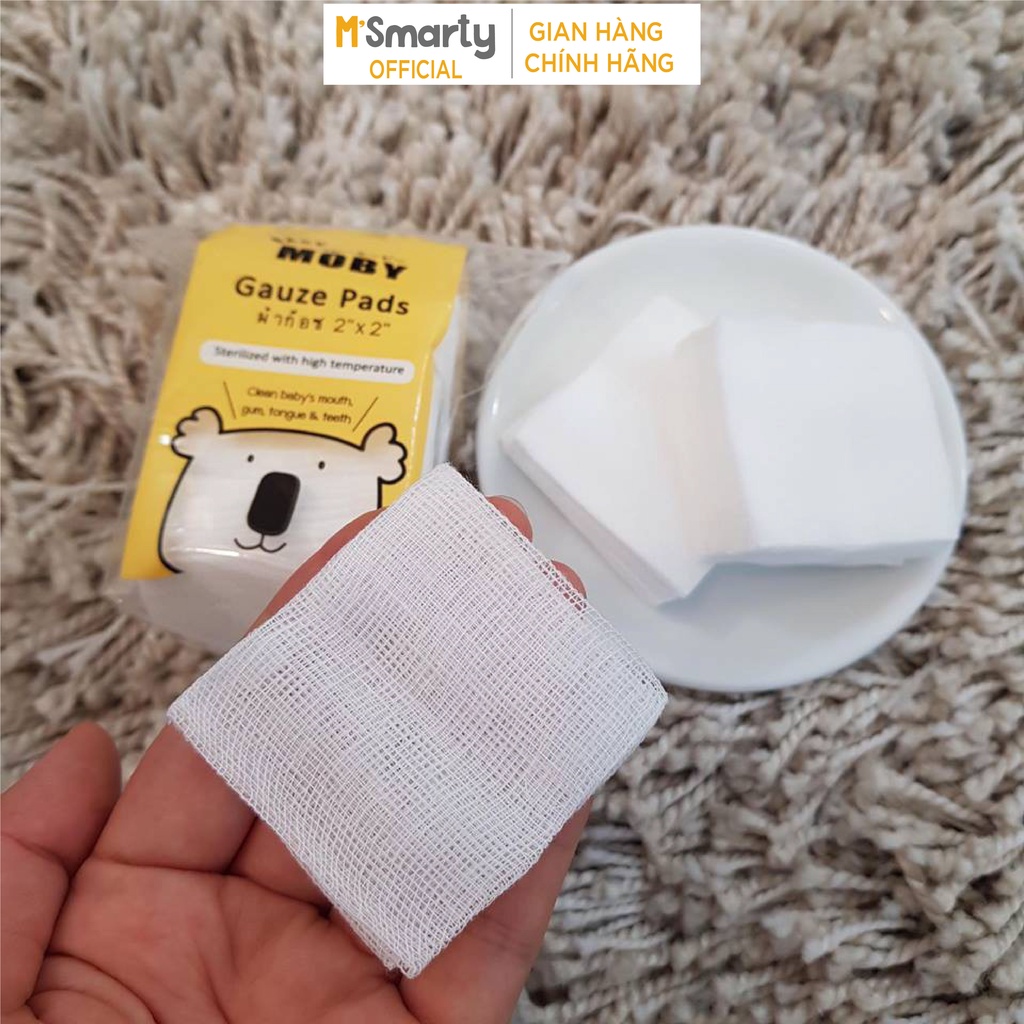 [M'SMARTY] - Gạc Rơ Lưỡi Moby Baby Vệ Sinh Răng Miệng Cho Bé (5x5cm)