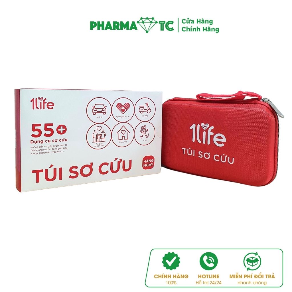 Túi sơ cứu y tế 1life - 55 món - PharmaOTC