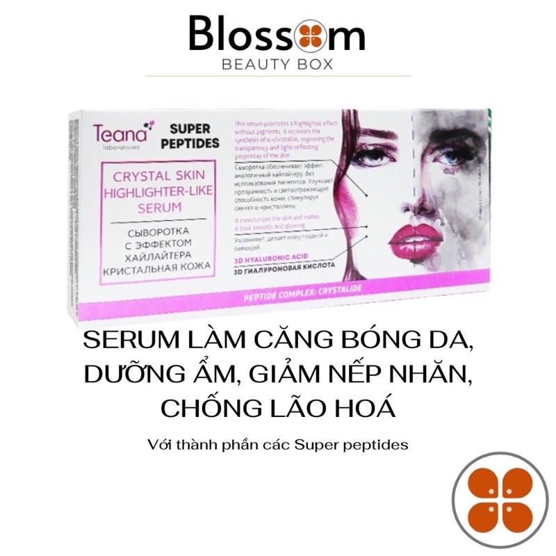 Serum cấp nước dưỡng ẩm, căng bóng da TЕANA CRYSTAL SKIN SUPER PEPTIDES