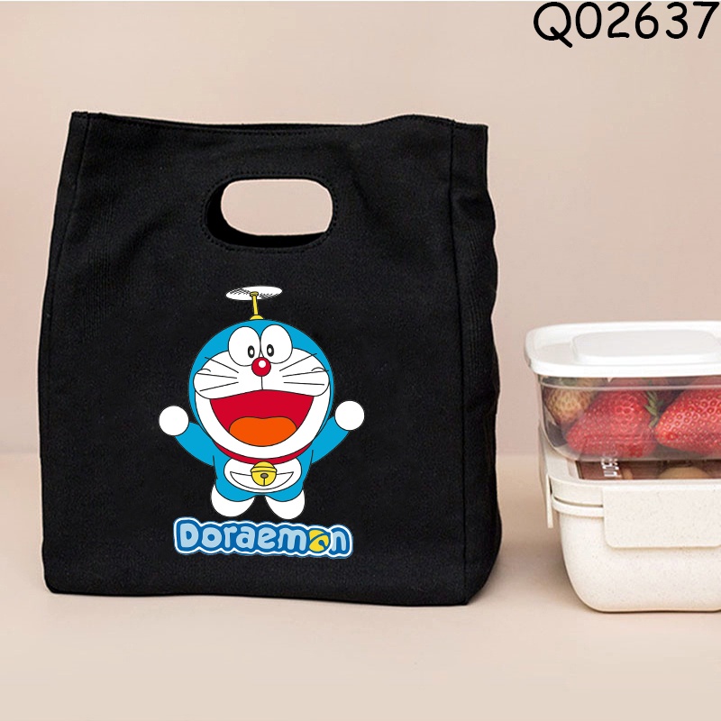 Doraemon Túi Đựng Hộp Cơm Trưa Giữ Nhiệt Họa Tiết Hoạt Hình Đáng Yêu
