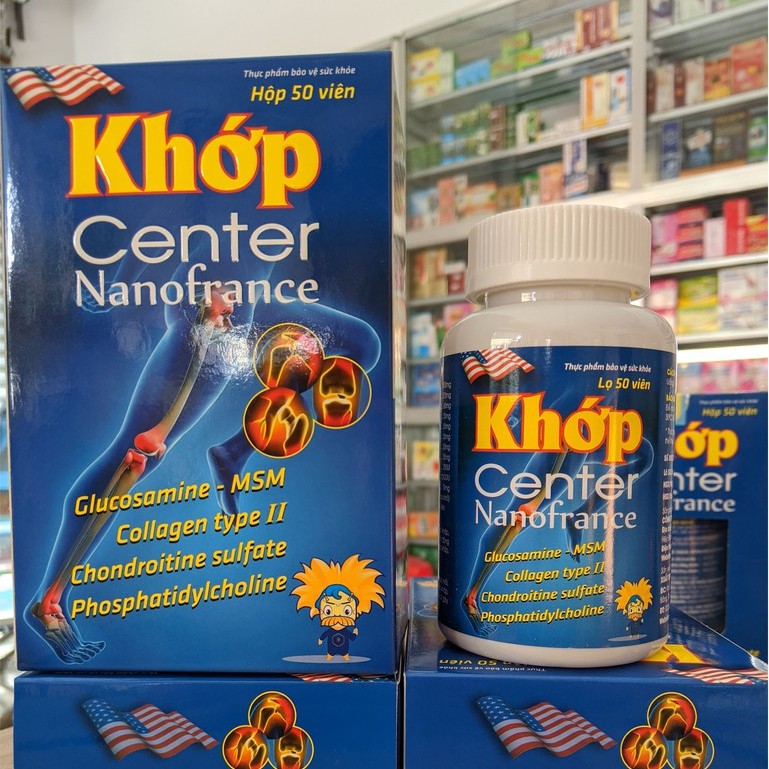 KHỚP CENTER NANOFRANCE – Hỗ trợ giảm đau do viêm khớp thoái hóa khớp, tăng chất nhầy dịch khớp (Lọ 50 viên)