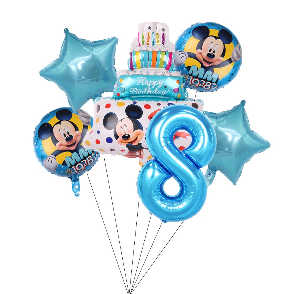 Set 6 Bong Bóng Lá Nhôm 18inch Hình Chuột Mickey Minnie Trang Trí Tiệc Sinh Nhật / Tiệc Mừng Em Bé