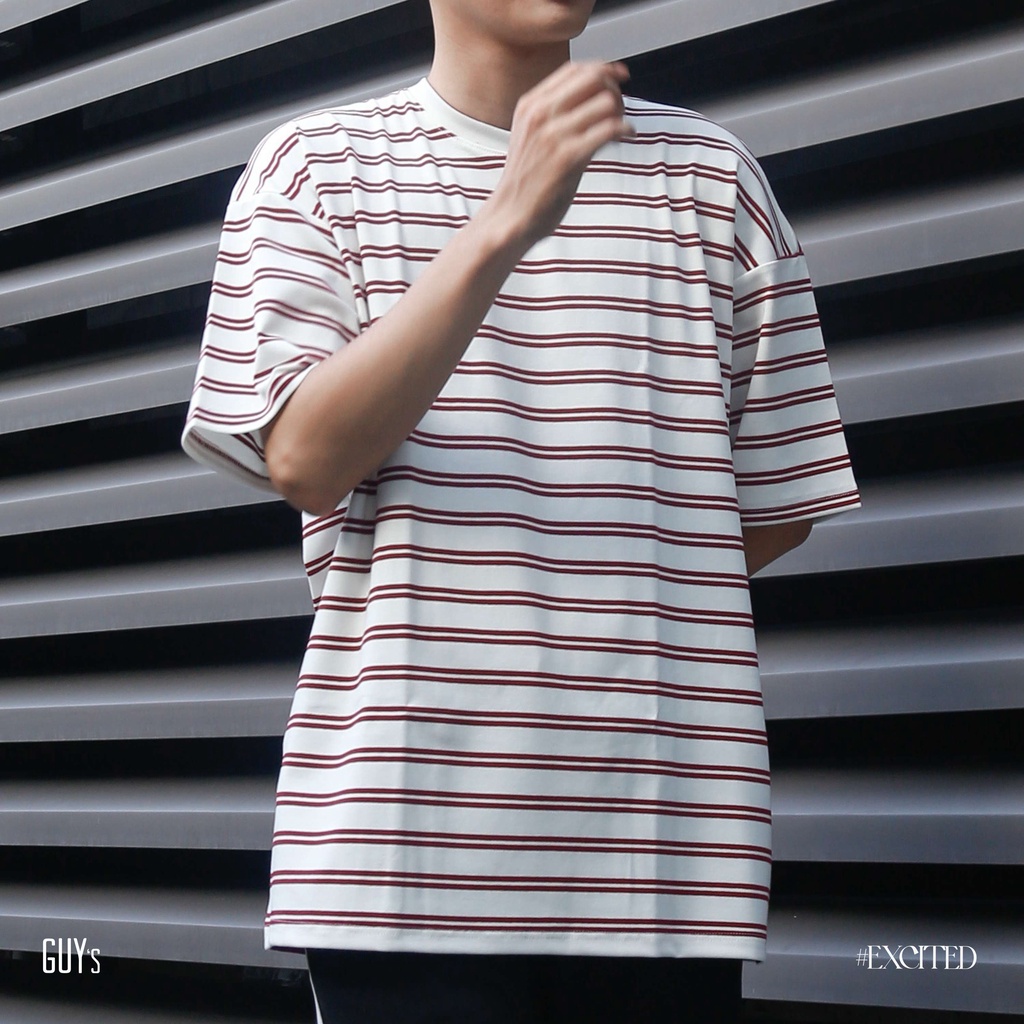 [HÀNG THIẾT KẾ] Áo phông unisex Daily GUY's Closet, Hoạ tiết kẻ ngang trendy, Nhiều màu