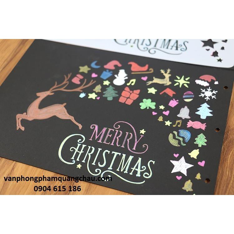 Pet Stencil Noel - Khuôn hình trang trí, tạo nền Noel  - 01 chiếc