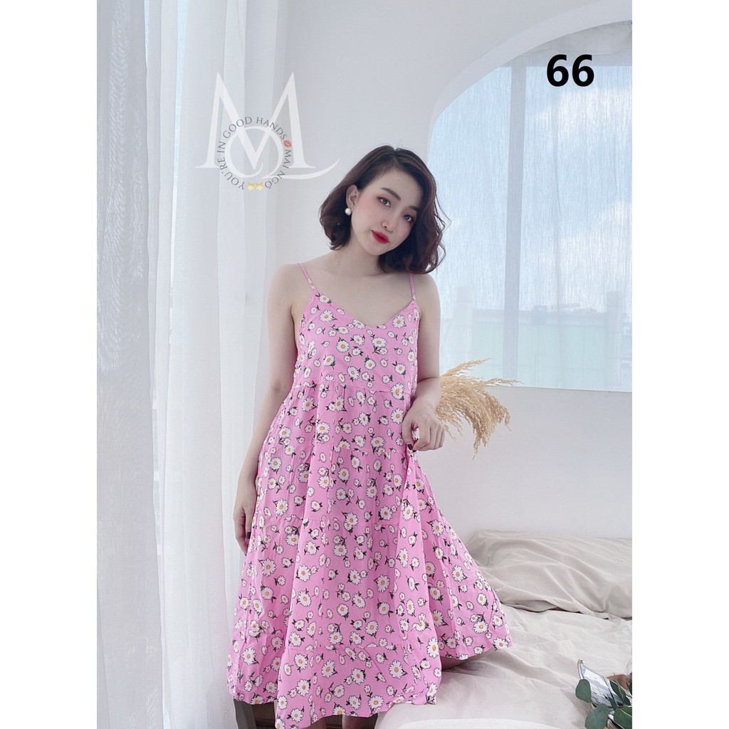 Váy ngủ Rita Shop mùa hè 2 dây chất lanh có họa tiết nữ tính dễ thương (50 màu) | BigBuy360 - bigbuy360.vn