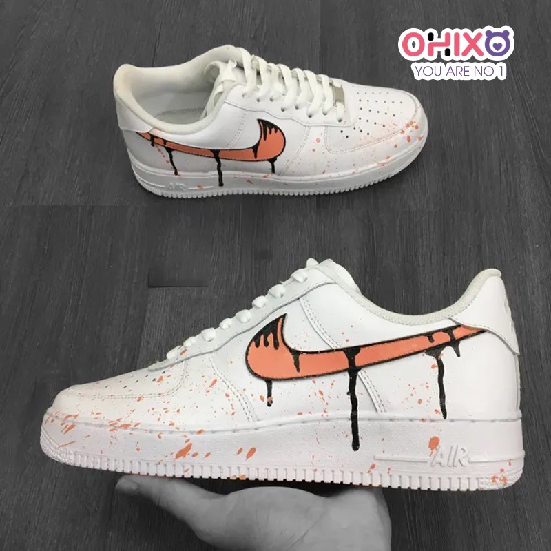 Giày Custom AF1 Thể Thao Nữ Sneaker Hàn Quốc Chất Đẹp Đế Bằng OHIXO AFC17