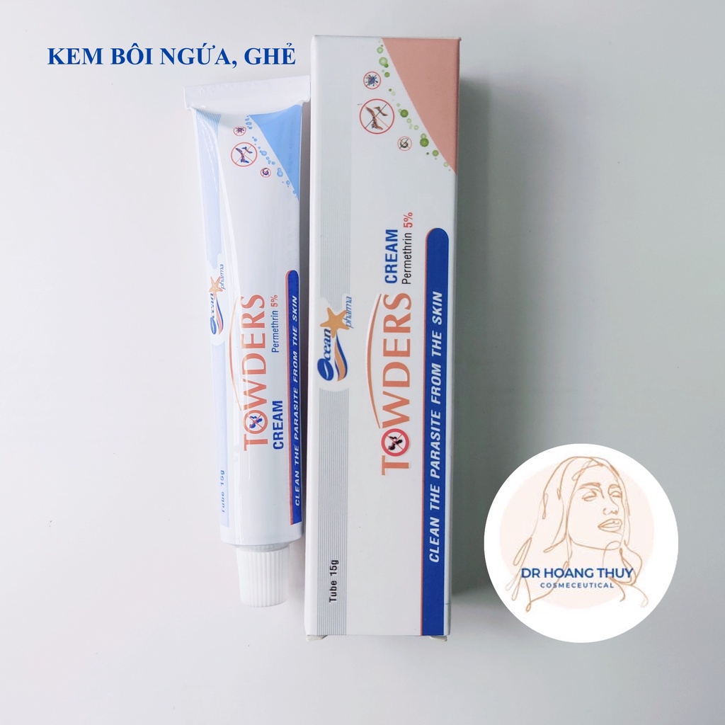 Kem bôi ngứa ghẻ Towder Cream loại bỏ các loại rận mu và làm sạch kí sinh trùng khỏi da Tuýp 15g