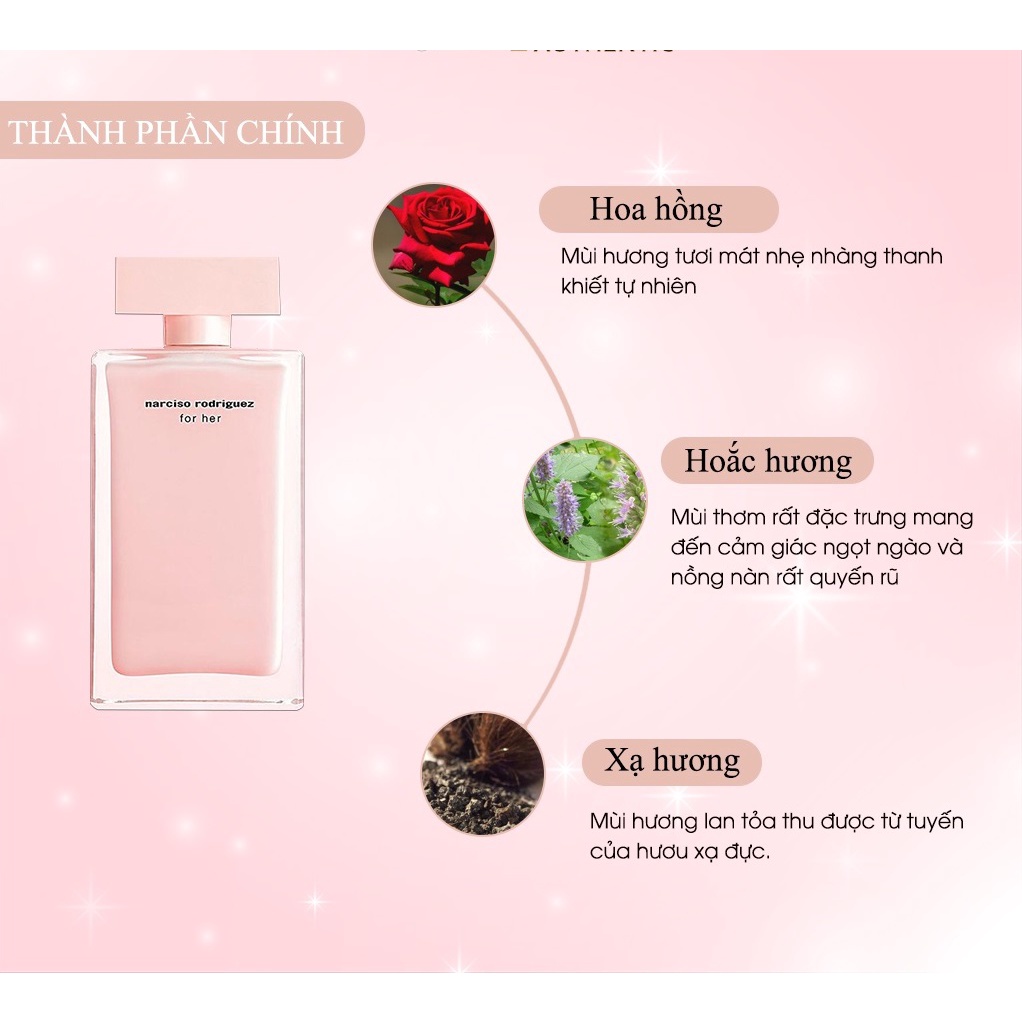 Nước Hoa Nữ Narciso Rodriguez Narciso For Her EDP 100ml - Dầu thơm nữ hương thơm Tươi Mát Tinh Tế Gợi Cảm