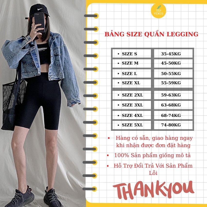 Quần Legging Nữ Dài Tep Venus Nâng Mông Cạp Cao, Gữ Nhiệt Legging Thun Ôm Bó Vải Dày Dặn Bigsize 80kg