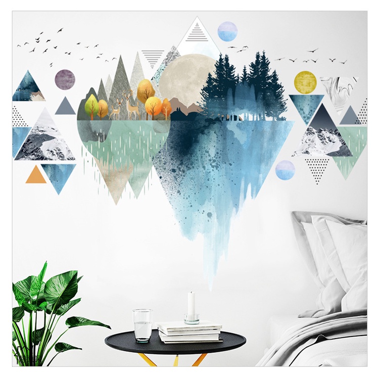 Decal 3D tranh phong cảnh dán tường phòng khách siêu sang trọng DKN177 - decalamyshop